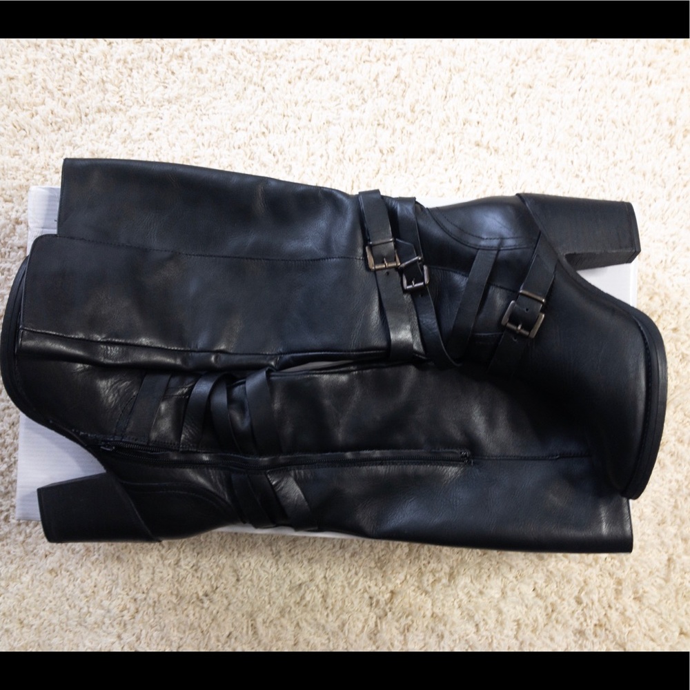 Black Calf High Boots